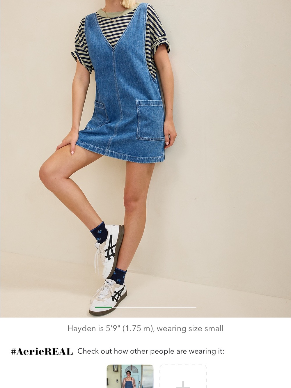 aerie Blue Denim Pinafore Mini skirtall